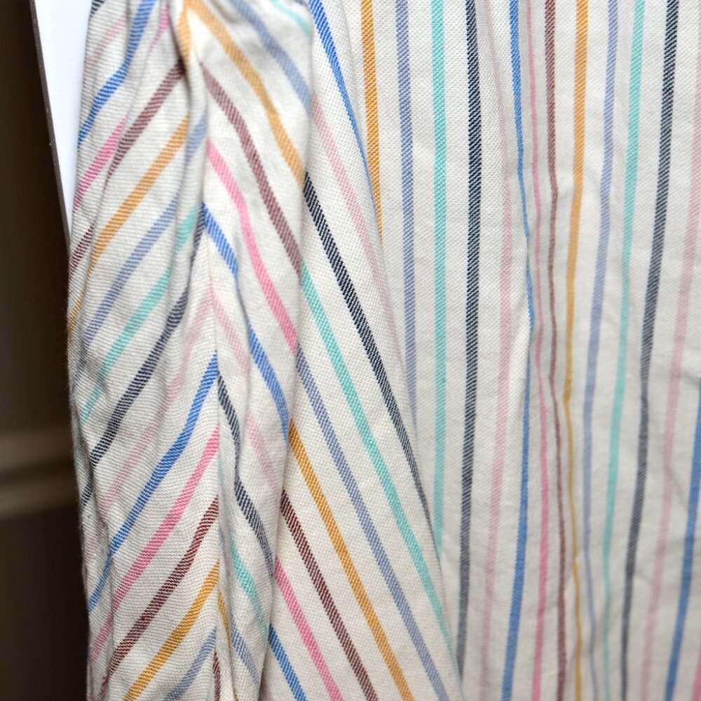 Plus Size Lane Bryant 26/28 Colorful Striped Ruffle Hem Pull-On Midi Skirt - Picture 13 of 14